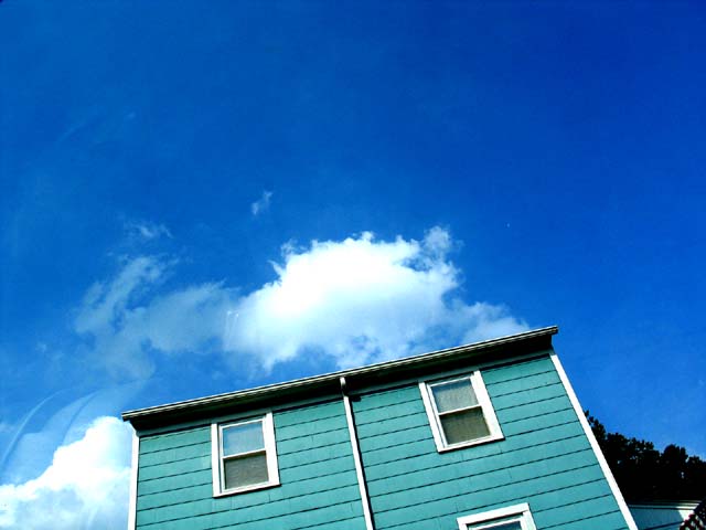 blue house blue sky