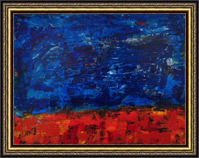 11x14 blue orange landscape abstract 05