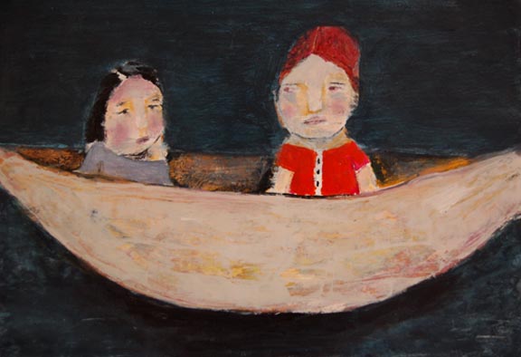 Katherine Jeanne Wood - 2 girls in a boat