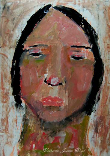 Katherine Jeanne Wood - pouty face art journal page
