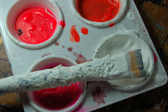 Katherine Jeanne Wood - paint cups gesso brush