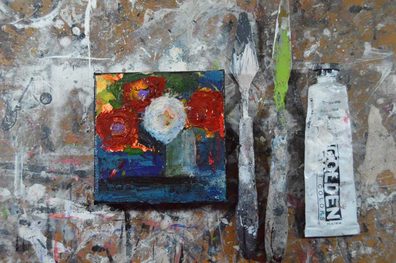 Katherine Jeanne Wood - 4x4 Flower Series No 37 02