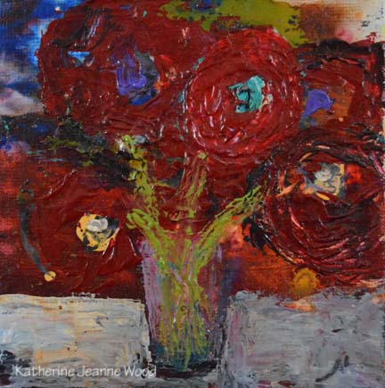 Katherine Jeanne Wood - 4x4 Flower Series No 44 01