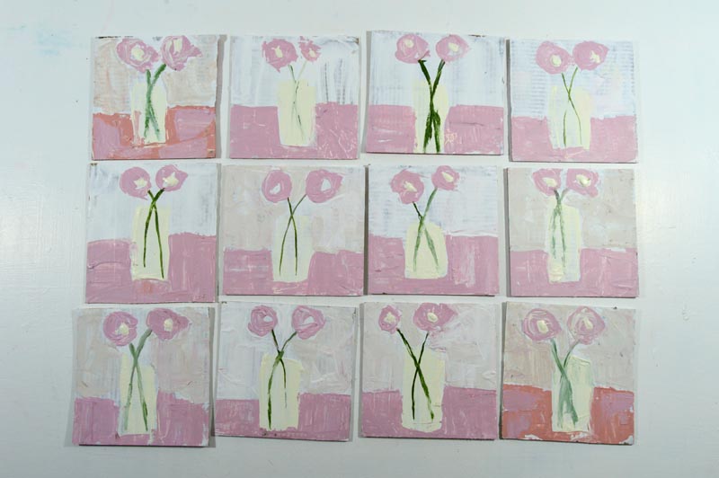 Katherine Jeanne Wood - 4x4 Cardboard flowers 02