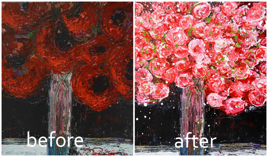 Katie Jeanne Wood - before and after Flower Series 39