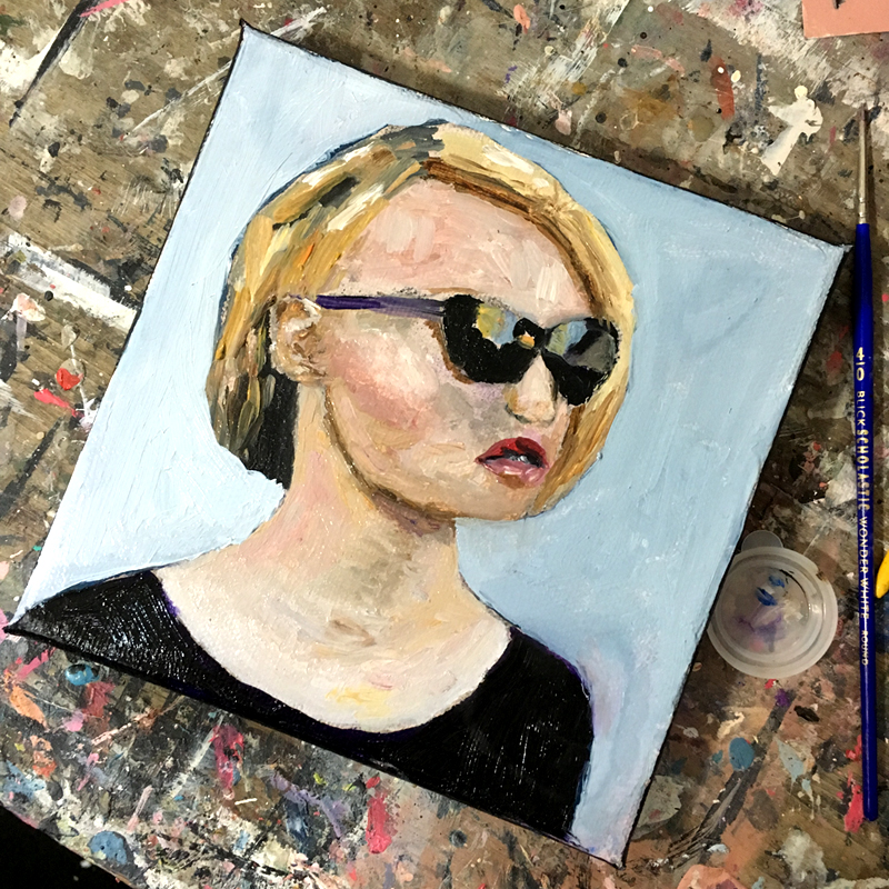 Katie Jeanne Wood - girl wearing sunglasses painting 01