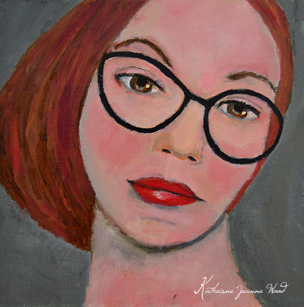 Woman with red hair Oil portrait painting by Katie Jeanne Wood