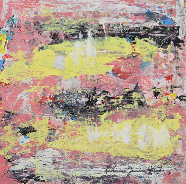 Raspberry Lemon Tart abstract painting by Katie Jeanne Wood
