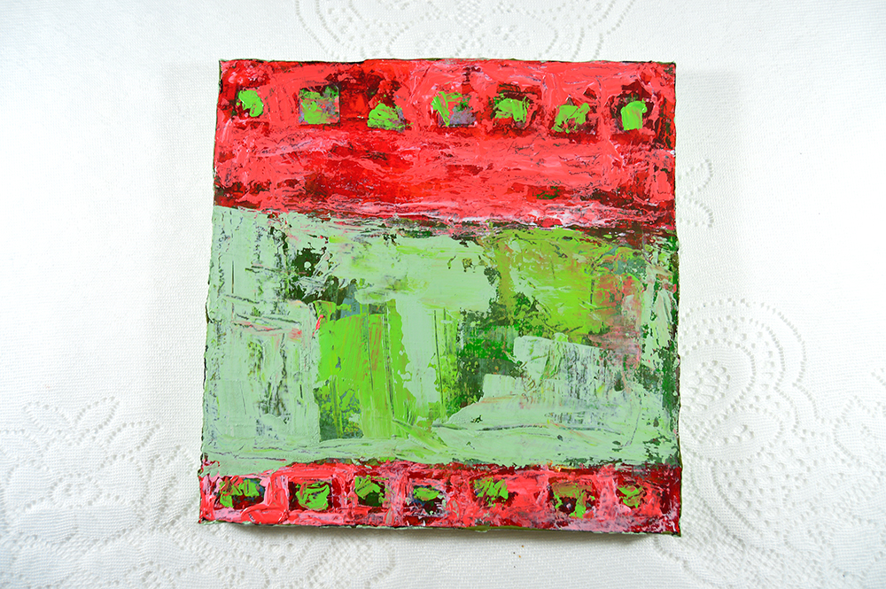 Red & Green Abstract Painting by Katherine Jeanne Wood - Tales of the Spirit
