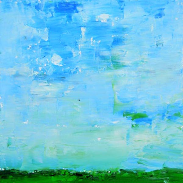 Katherine Jeanne Wood - pale blue sky landscape oil painting