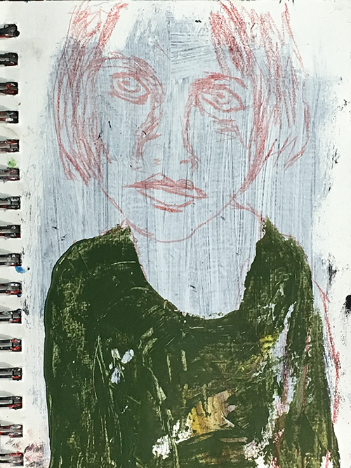 Katie Jeanne Wood - 232 Daily painting - art journal portrait painting