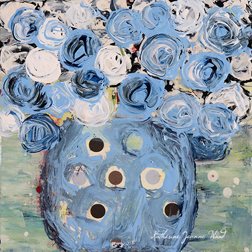 Katie Jeanne Wood - 312 blue floral painting
