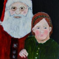 Santa and the Scared Kid acrylic portrait painting