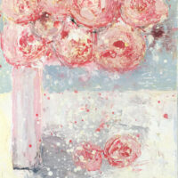 Katie Jeanne Wood - Pale Pink Peonies Farmhouse Floral Painting No 79