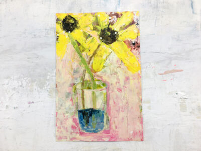 Katie Jeanne Wood - 6x9 Yellow Daisies Flower Series No 189
