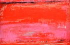 Wide Awake - pink and orange abstract painting by Katie Jeanne Wood