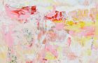 Affordable Home Decor. Abstract Painting. Pink, White, Yellow Abstract Art - Trouvaille