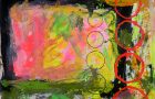 Katherine Jeanne Wood - Wrapped Around Your Finger acrylic mixed media abstract painting