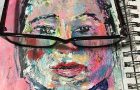 Katie Jeanne Wood - glasses art journal portrait