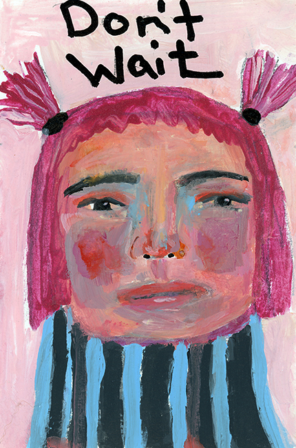 Katie Jeanne Wood - 6x4 Don't Wait portrait painting