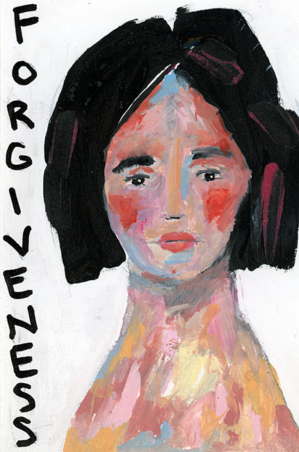 Katie Jeanne Wood - 6x4 Forgiveness portrait painting