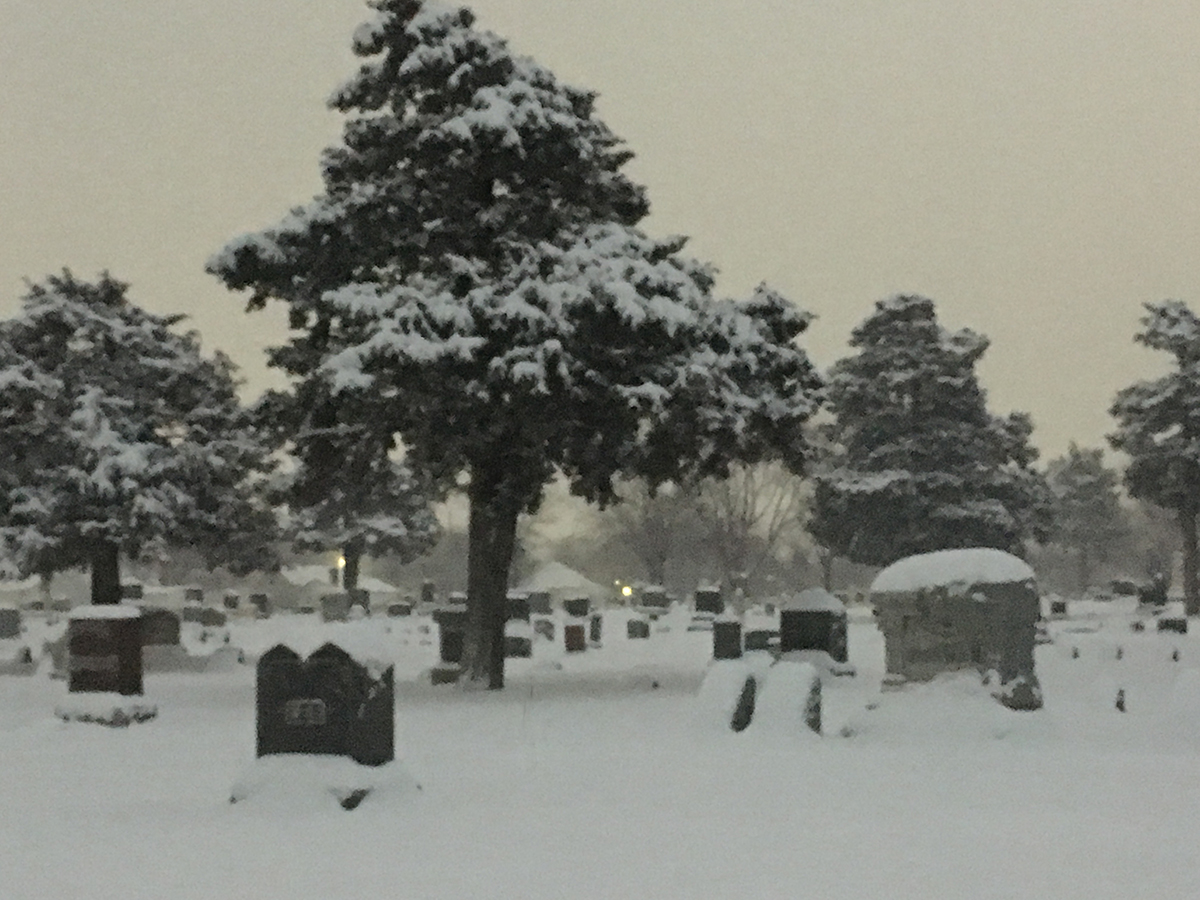 Katie Jeanne Wood - snowy cemetery