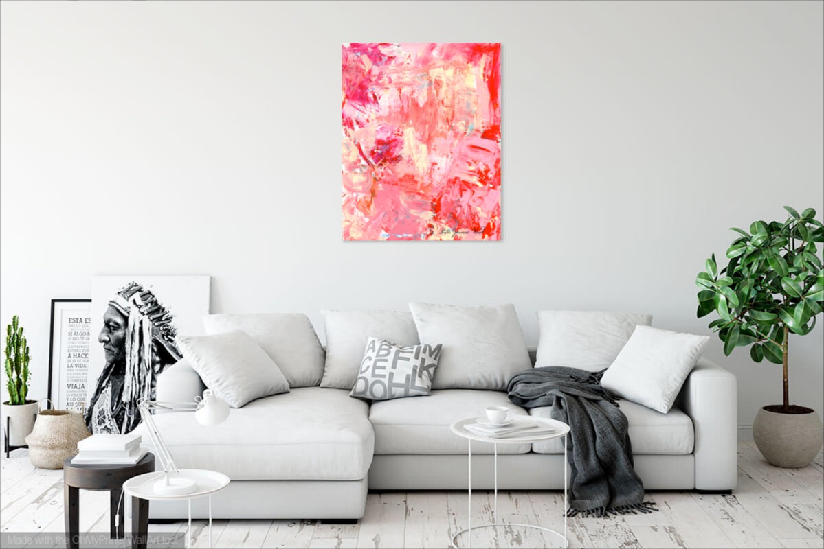 Pink abstract print by Art by Katie Jeanne