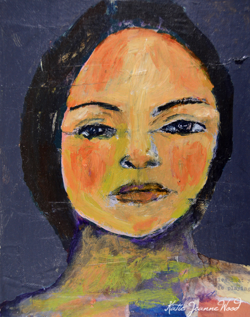 Katie Jeanne Wood - 8x10 Justified Anger portrait painting sale