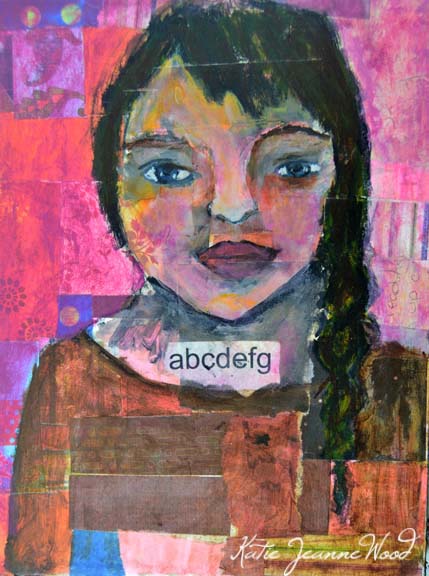 Katie Jeanne Wood - 9x12 abcdefg Teacher portrait painting sale