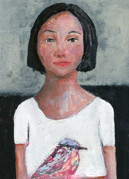 Katie Jeanne Wood - Better Together girl and bird painting