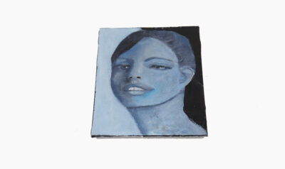 Katie Jeanne Wood - Blue tonal portrait painting - What Remained