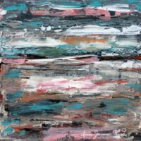 Katie Jeanne Wood - 8x8 Chaos - acrylic abstract palette knife painting