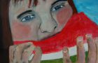 Katie Jeanne Wood - Watermelon summer portrait painting