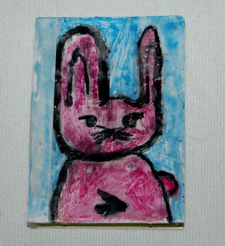 Katie Jeanne Wood - handmade little pink bunny book