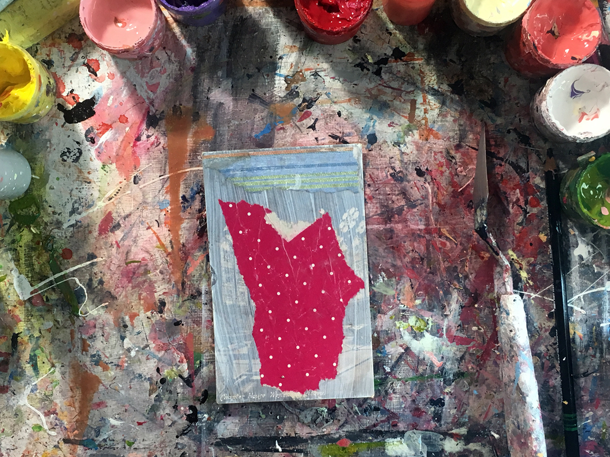 Katie Jeanne Wood - polka dot bathing suit painting