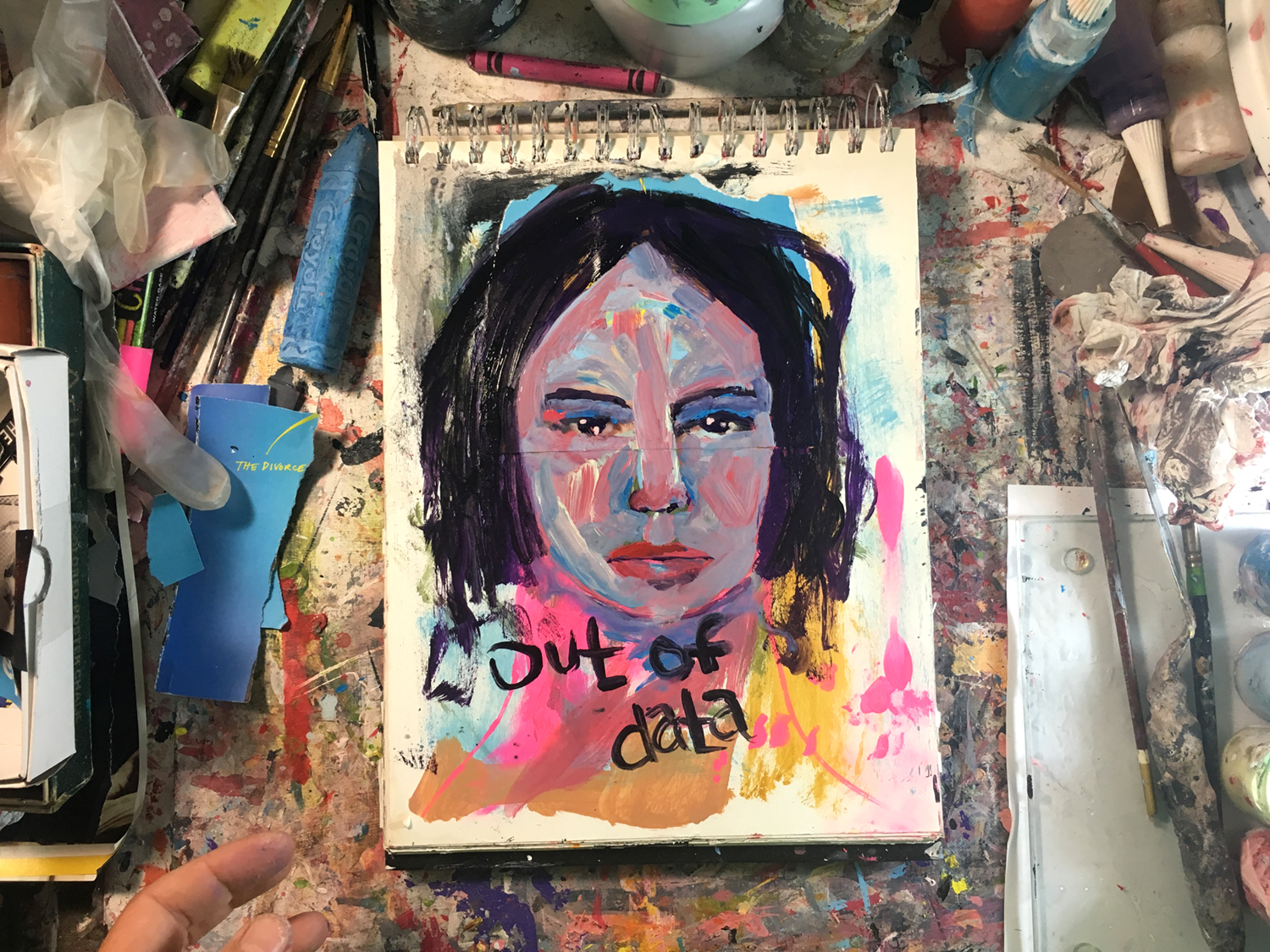 Katie Jeanne Wood - Out of Data Art Journal Portrait Painting