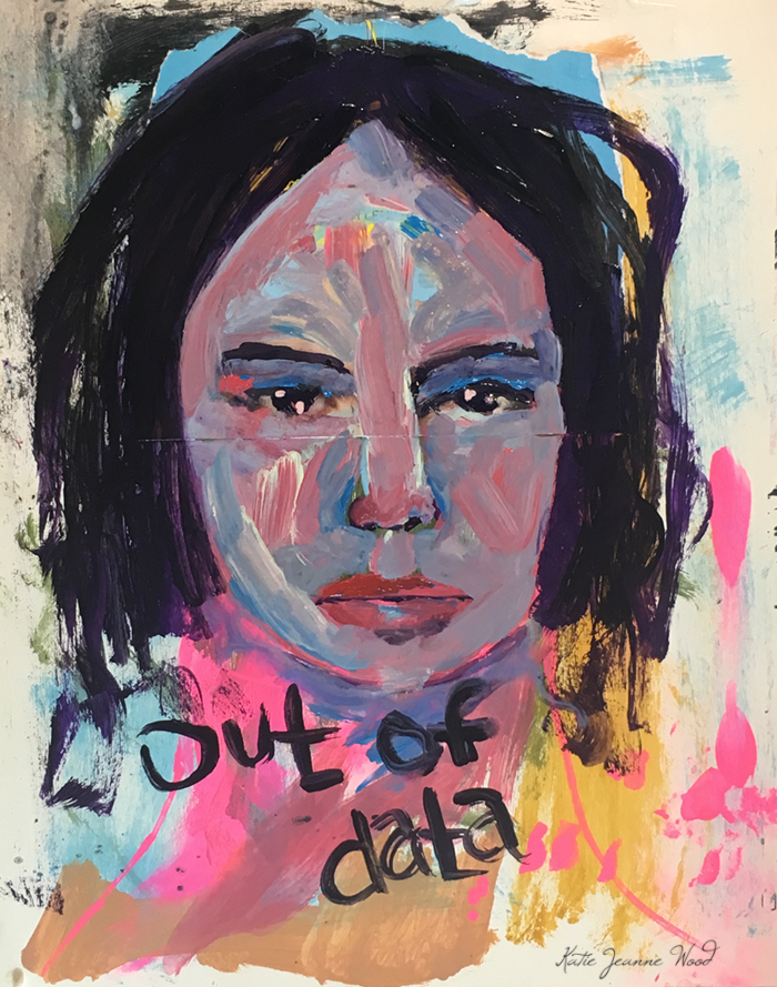 Katie Jeanne Wood - Out of Data Art Journal Portrait Painting