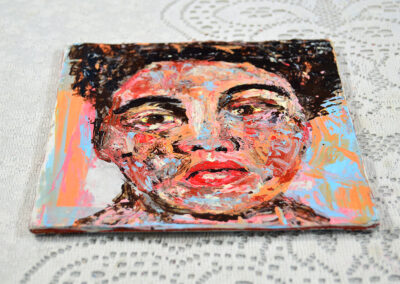 Katie Jeanne Wood - 6x6 Processing Stuff Palette knife portrait painting