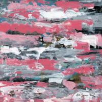 Katie Jeanne Wood - 8x8 Gray pink abstract No 140