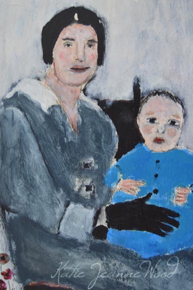 Katie Jeanne Wood - mother and baby boy portrait painting