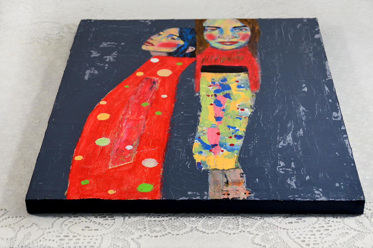 Katie Jeanne Wood - 20x16 Acrylic mixed media figure painting - Sustain You