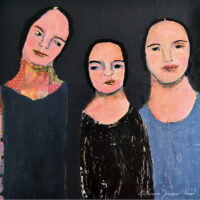 Katie Jeanne Wood - 12x12 Cmon Now Little Sister portrait painting