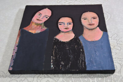 Katie Jeanne Wood - 12x12 Cmon Now Little Sister portrait painting