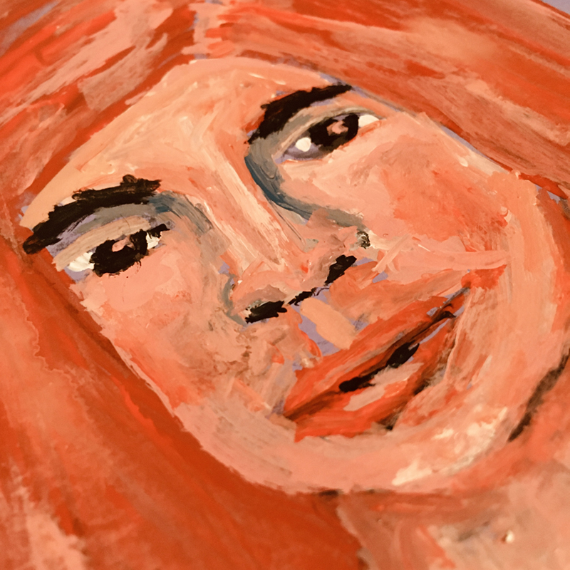 Katie Jeanne Wood - Orange portrait painting 01