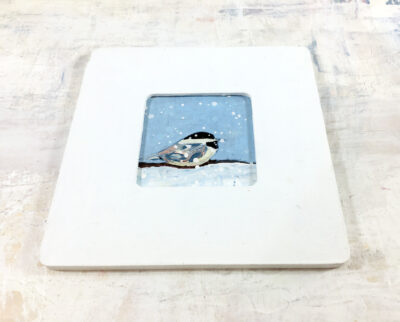 Katherine Jeanne Wood - Framed Chickadee Bird No 182