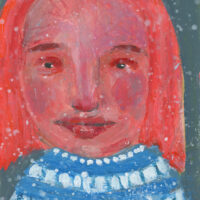 Katie Jeanne Wood - 6x9 Her Favorite Wool Sweater portrait painting