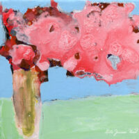 Katie Jeanne Wood - Pink and Green Abstract Flowers No 341