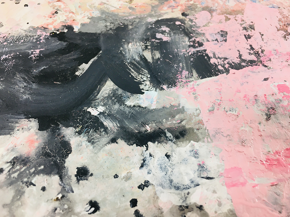 Katie Jeanne Wood - Gray, pink, white abstract