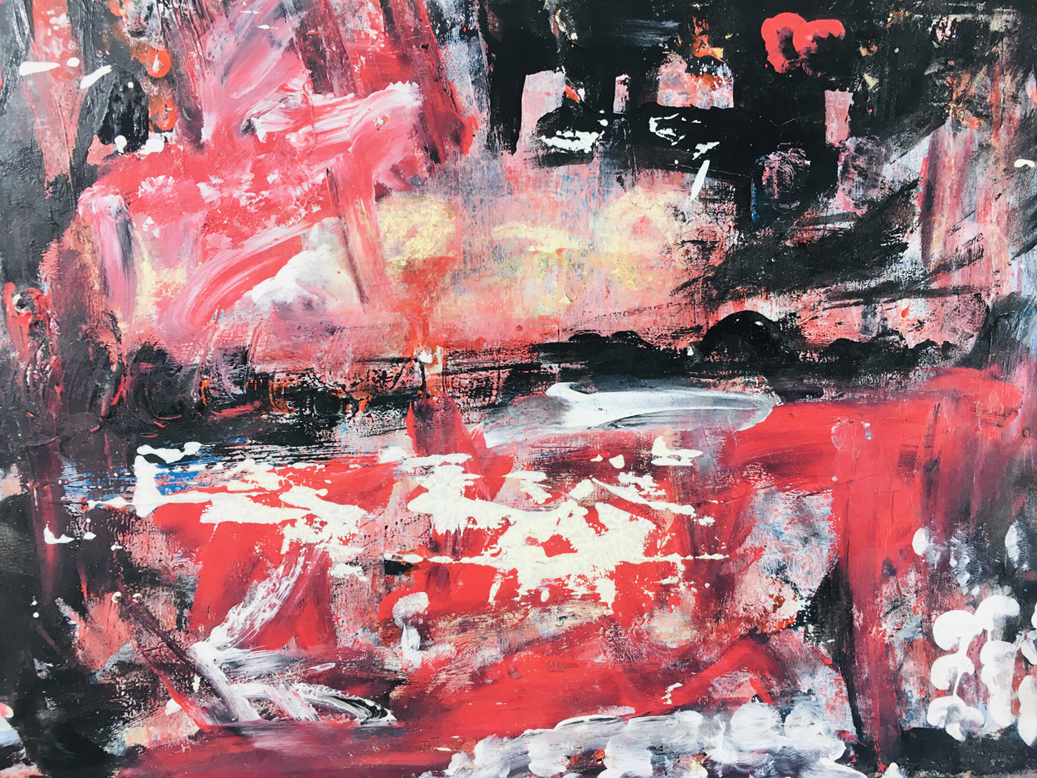 Katie Jeanne Wood - Black & red abstract painting
