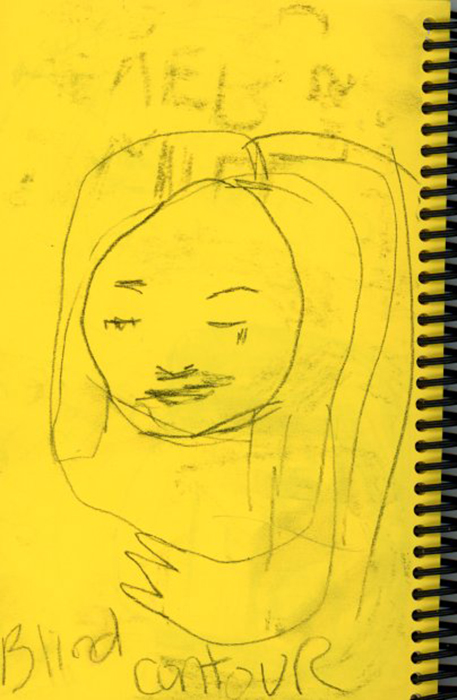 Katie Jeanne Wood - Sketchbook faces - blind contour drawing